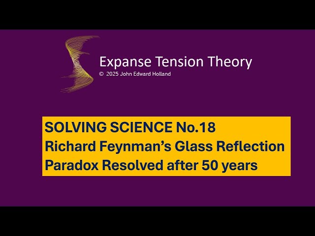 Solving Science 18.  Feynman’s Glass Reflection Paradox Resolved with GETT 
