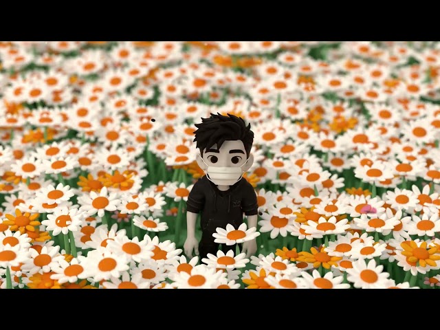 mood 🌼 – Tiny Guy in a Daisy Meadow | 3 Minute Seamless Loop (Blender)