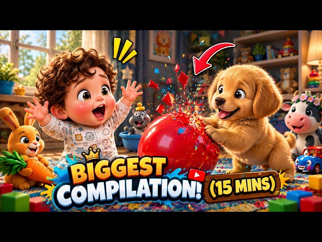 Best Funny Baby & Animal Moments! 🎈 Non-Stop Fun & Giggles (Mega Mix) | PeekPup Cartoons