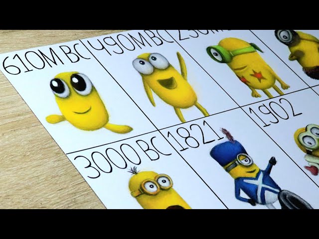 I drew the FULL Evolution of MINIONS! (From Past to Present)