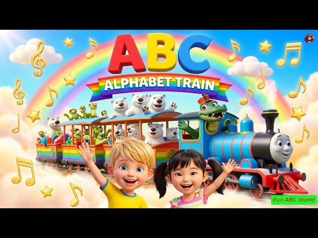 ABC Alphabet Train Song for Kids 🚂 | Fun 3D Animal ABC Learning Adventure