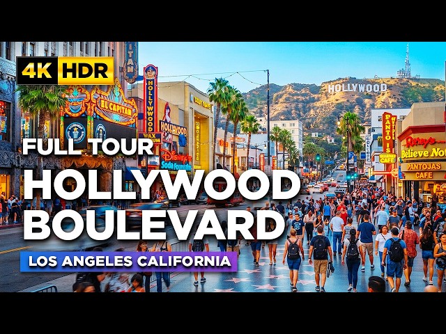 HOLLYWOOD BOULEVARD Full Walkthrough | The Famous Walk of Fame Street | Los Angeles California USA