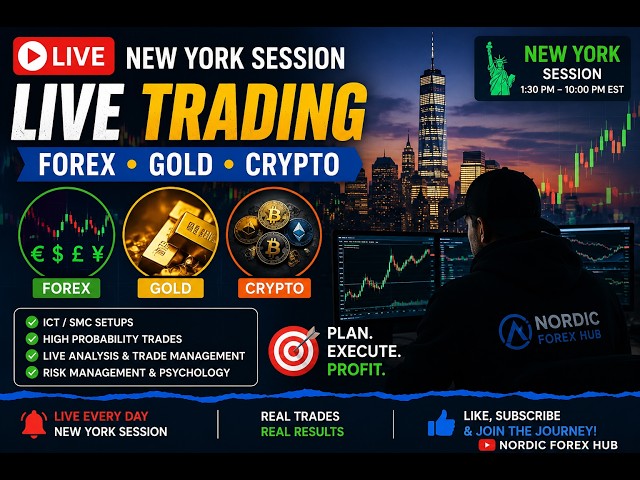 🔴 LIVE New York Session Trading | Forex, Gold & Crypto | ICT/SMC Live Analysis - 14 September 2026