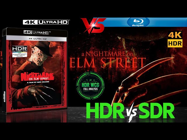 HDR DV WCG ATMOS ANALYSIS ( A Nightmare on Elm Street 1984 ) 4K UHD BD REVIEW vs 1080p BD SDR 100nit