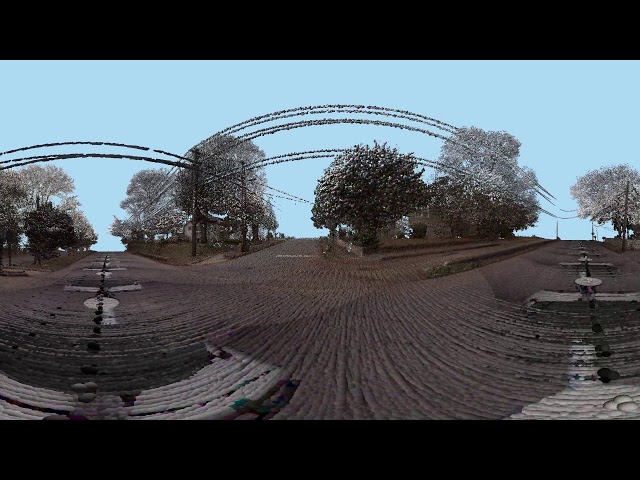 Omnidirectional Stereo Rendering of 5M LiDAR Point Cloud with Pole Merging