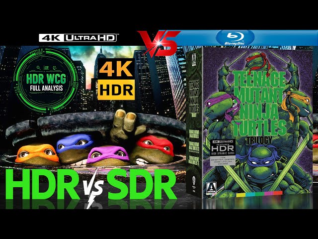 HDR DV WCG ATMOS ANALYSIS Teenage Mutant Ninja Turtles 1990 4K UHD BD REVIEW vs 1080p BD SDR 100nits
