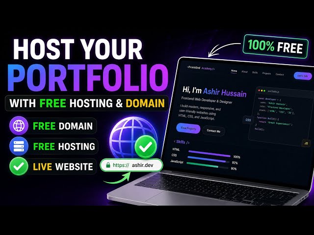 Build a Portfolio Website & Host It FREE! | Free Domain + Hosting + Live Website