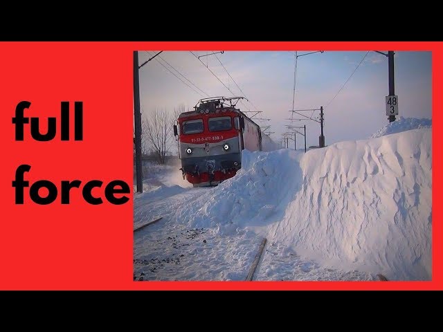 Winter Trains in Action -  Snowblower Train - Train Snow Plow - Rotary Train Snow Plow