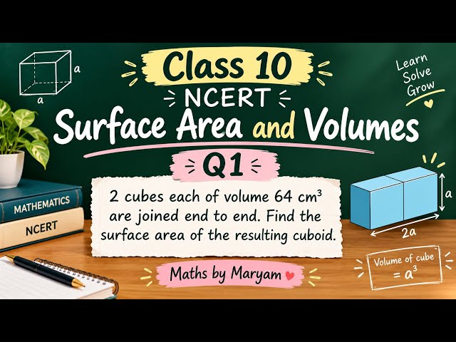 Surface Areas and Volumes | Class 10 Chapter 12 | Exercise 12.1 Q1 | NCERT Solutions