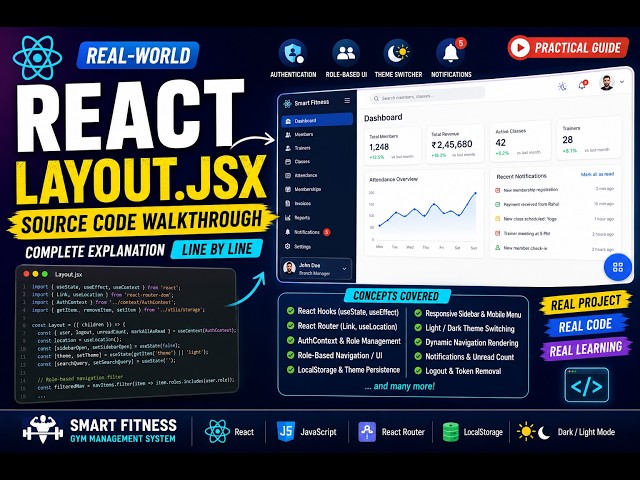React Layout.jsx | Role-Based Navigation, Authentication & Responsive UI | Real-World Project