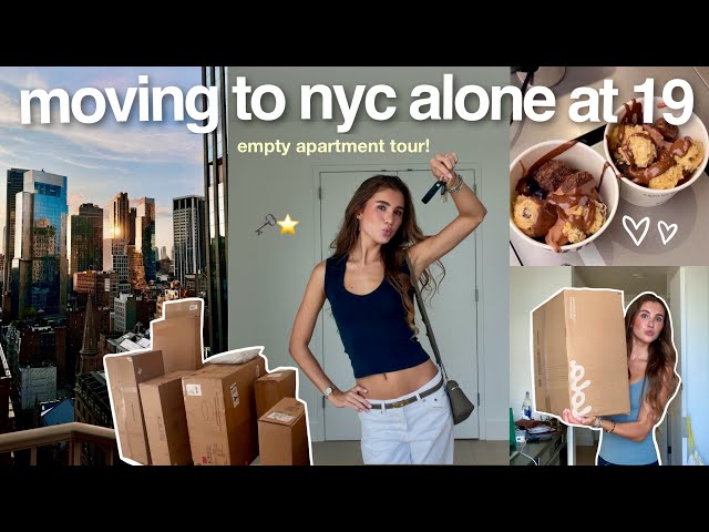 MOVING TO NYC ALONE AT 19 | empty apartment tour, moving into my new apartment, decorating*
