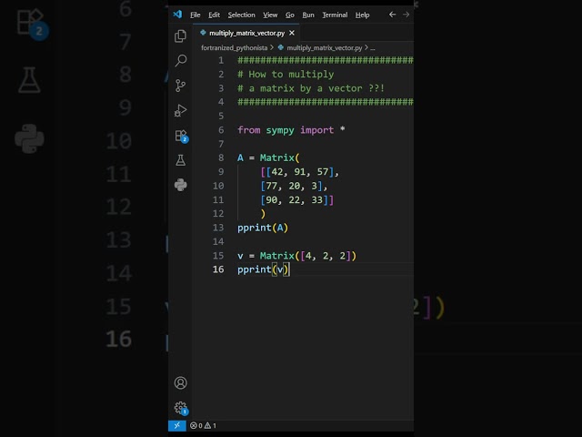 How to multiply a matrix by a vector #python