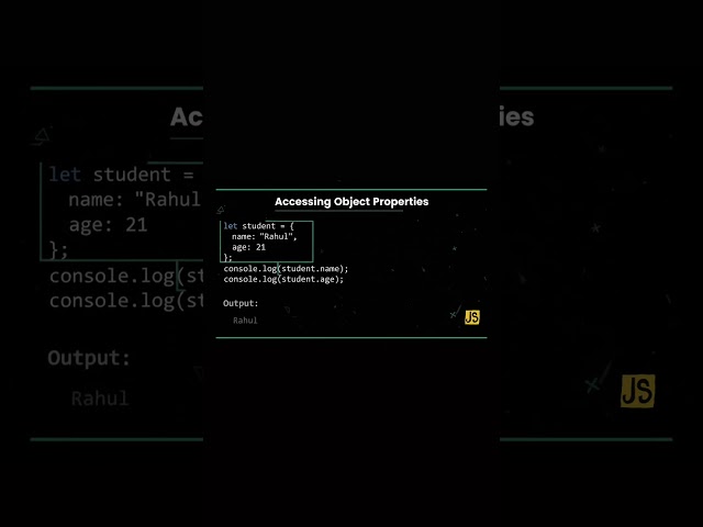 🔥 How to Access Object Properties in JavaScript (Dot Notation)#shorts #viralshorts #jstips