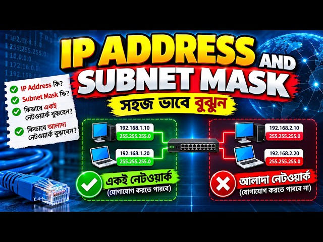 IP Address & Subnet Mask Explained in Bangla | Networking Basics