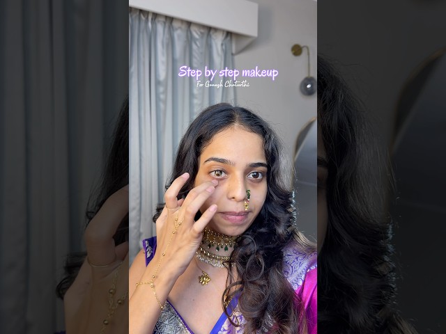 Ganesh Chaturthi pr makeup seekhlo🪷#makeup #tutorial #ganeshchaturthi #beginners