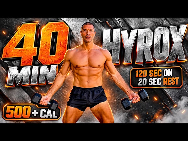 40 Min HYROX Inspired Workout | Full Body Strength + Conditioning At Home | No Repeat