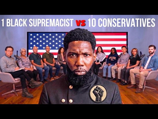 1 Black Supremacist vs 10 Conservatives (HEATED DEBATE)