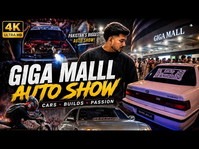Giga Mall Auto Show Islamabad 🇵🇰 | Insane Cars, Bikes & Exhaust Flames! (4K) 