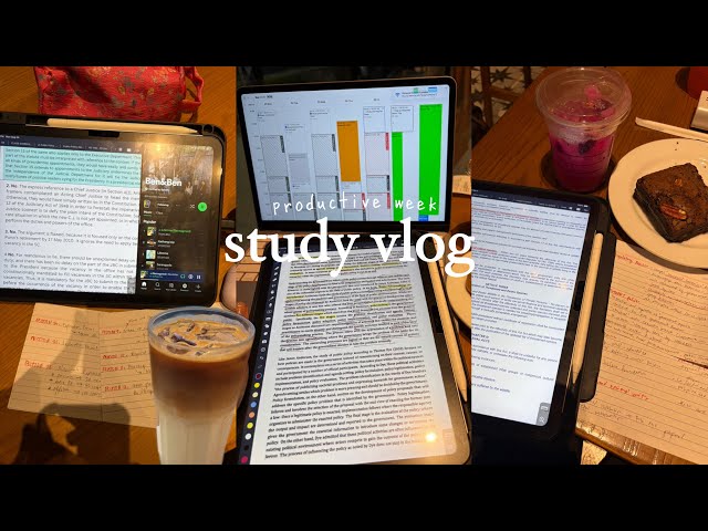 STUDY VLOG: productive study week! 📚 5am study sessions, uni library, study motivation, cafe, finals