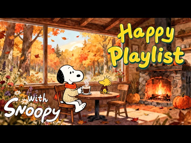 Happy Playlist with Snoopy 🍂🎷 Feel-Good Jazz for Golden Days & Little Moments at Snoopy Station