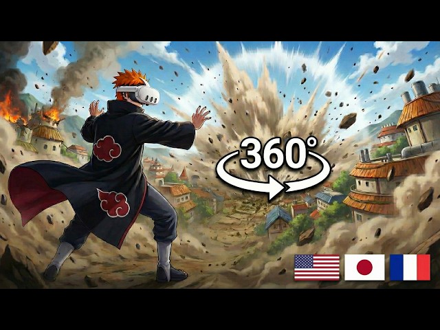 You ARE Pain: Destroy Konoha with Shinra Tensei | 8K 360° VR | 3D Fan Animation