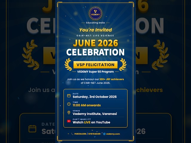 CSIR-NET June 2026 ke 100+ JRF Achievers | 3rd Oct LIVE VSP Celebration @ 11 AM | #Shorts
