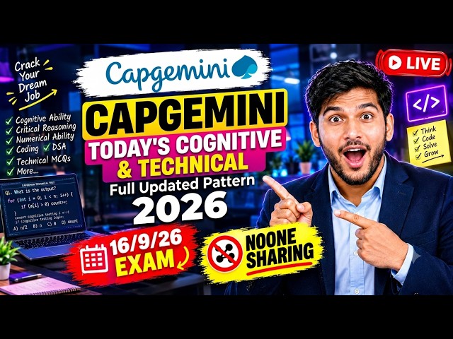Full Updated Questions || Capgemini Coding Questions 2026 || Capgemini Technical Assessment 2026