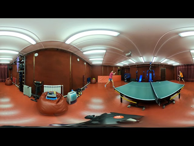 Настольный теннис. Видео 360 градусов. Упражнение перекрут в дальней зоне.