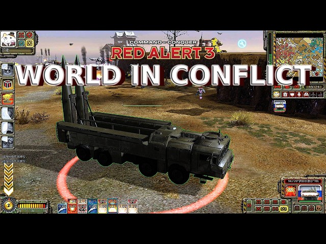 Red Alert 3 World in Conflict MOD Soviet in 4v4. Mass NUKE Vehicles for Supporting Ally!