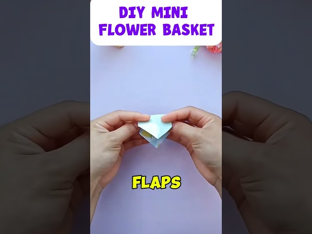 DIY mini paper basket 🧺(so simple!) #origami #papercraft #diy #shorts
