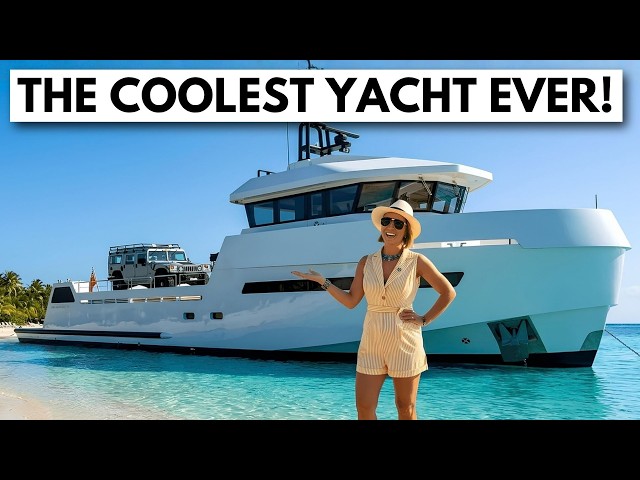 THE COOLEST YACHT EVER! 🤯 2018 Lynx YXT 27 "PLAYA" Toy Hauler Support Yacht Tour
