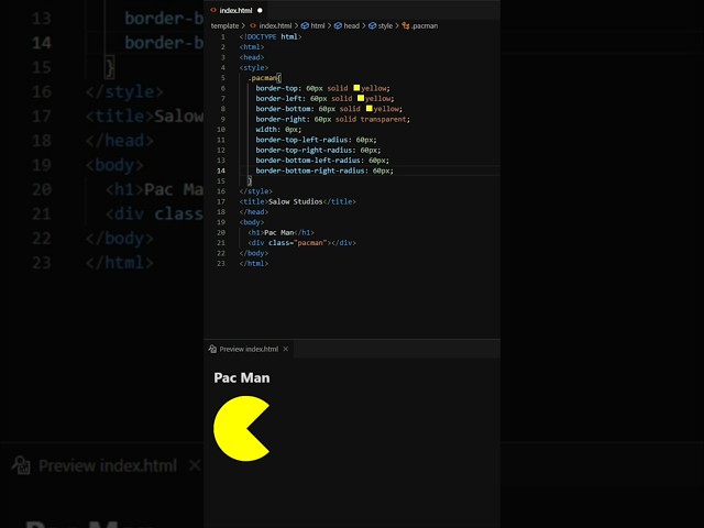 Pac Man using html and css#shorts#viral
