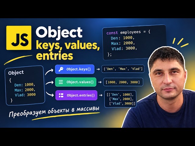 21 Превращение объект в массив в JavaScript - Object.keys, values, entries