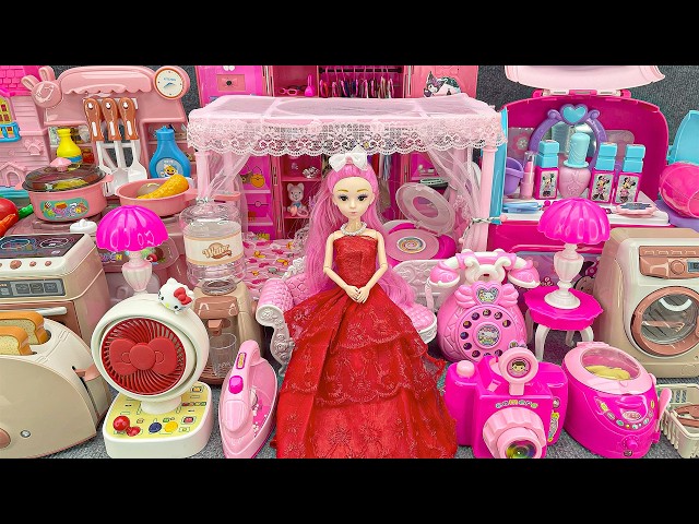 19 Minutes Satisfying with Unboxing Barbie Princess Pink Kitchen, Rock Bed Play Set Review Toys｜ASMR
