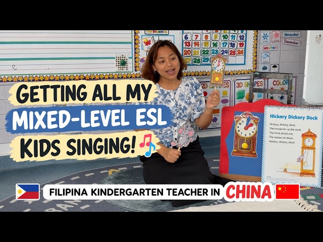 How I Teach “Hickory Dickory Dock” Rhyme in My Mixed-Level ESL Class + Interactive Stick Puppet! 🎶🇨🇳