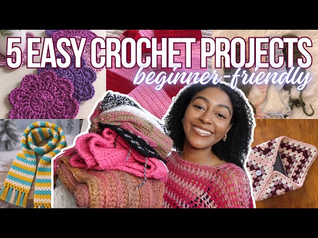 5 EASY Crochet Projects For Beginners (with tutorials)