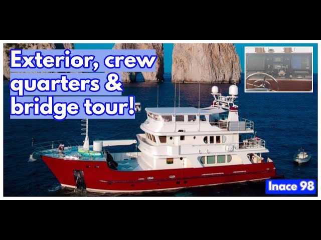 $6.85M Trawler Yacht Exterior & Bridge TOUR | 98ft Inace 'AB Normal' | Part 1