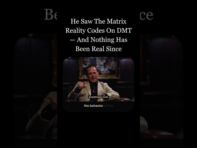 He saw the matrix reality codes on DMT — and nothing has been real since. 🔮 #DMT