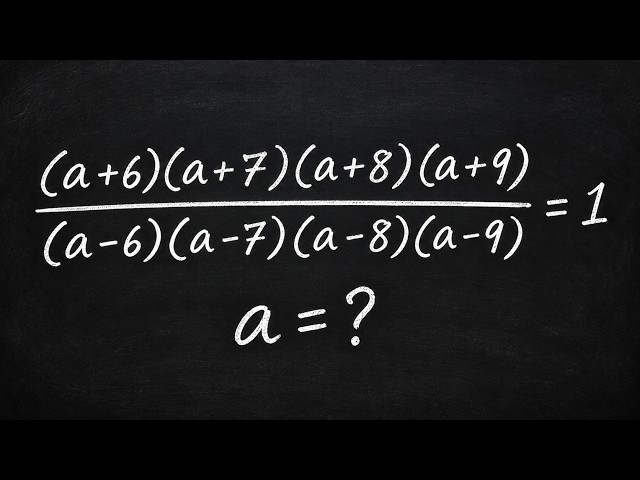 A Beautiful Algebra Problem | Can You Solve for a? | Math Olympiad Challenge