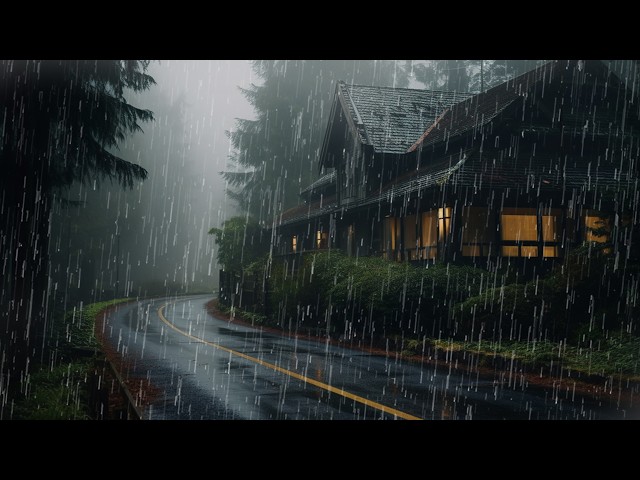 Heavy Rain Sounds at Night to Sleep Instantly - Relax, Study & Reduce Stress, White Noise