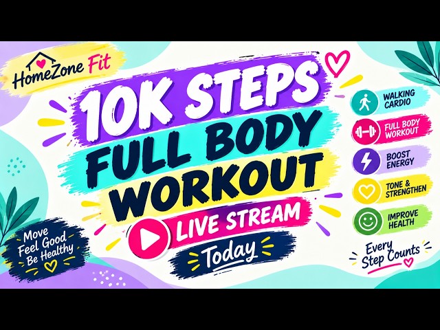 🔴 MONDAY RESET: Real Time 10K Steps Full Body Workout! 🔥