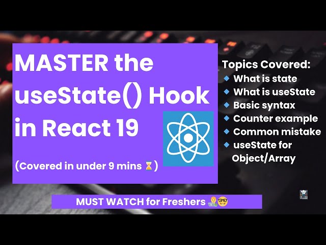React useState Hook Explained in under 9 Minutes (Must Know for Freshers)😵💻  #usestate #reactjs