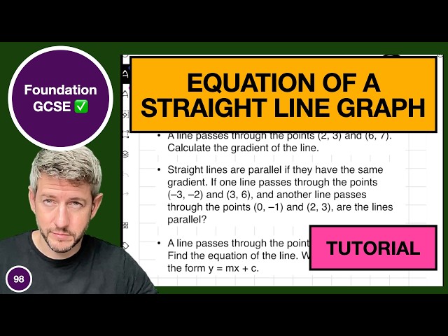 20 Equation of a Straight Line Graph Questions you need to know for Foundation GCSE Maths