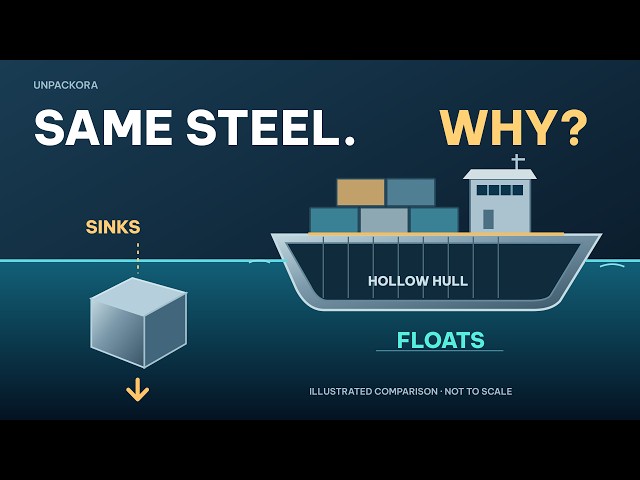 Why Does a Steel Ship Float When a Steel Block Sinks?