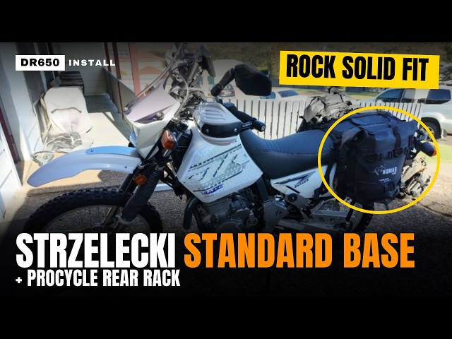 DR650 + ProCycle Rack? Strzelecki Rackless Fits. Rock Solid.