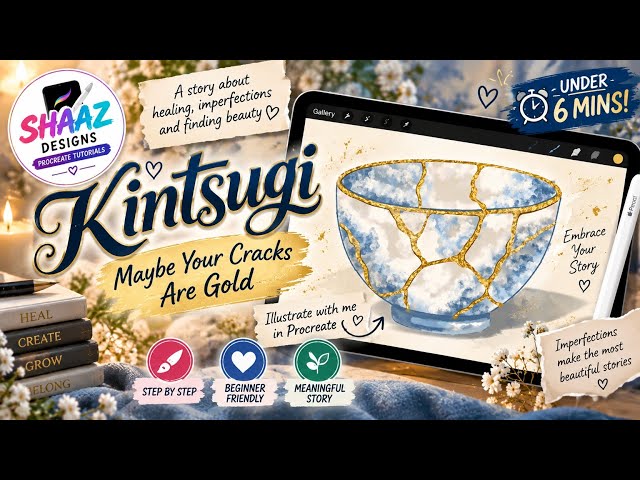 What if your cracks are actually Gold? Kintsugi Story + Procreate Art