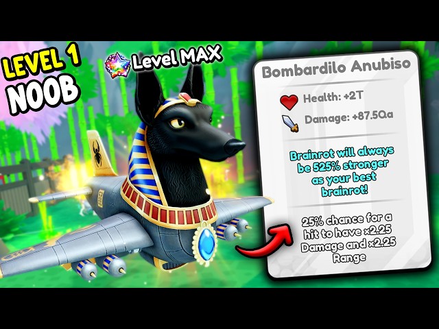 Starting Over As NOOB With BOMBARDILO ANUBISO In Brainrot Evolution Roblox!