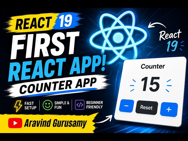 React 19 Tutorial for Beginners – Build a Counter App | Your First React 19 App in 10 Minutes! ⚡