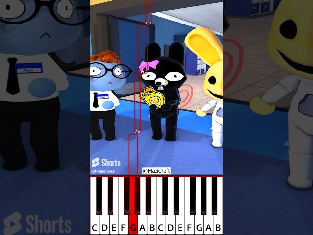 Help BARNEY Escape From NURSE - Animal Hospital Anomalies (@MaziCraft) - Octave Piano Tutorial