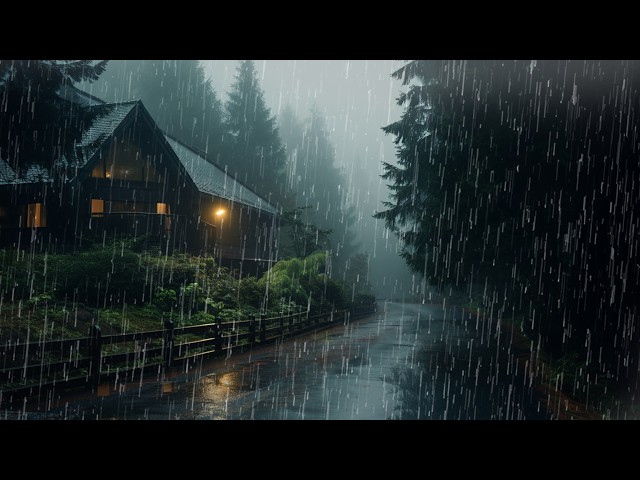 Heavy Rain & Thunder Sounds for Sleeping - Deep Sleep, Relax and Study, ASMR
